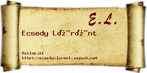 Ecsedy Lóránt névjegykártya