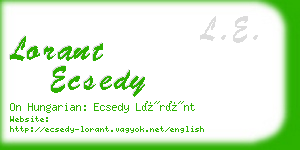 lorant ecsedy business card